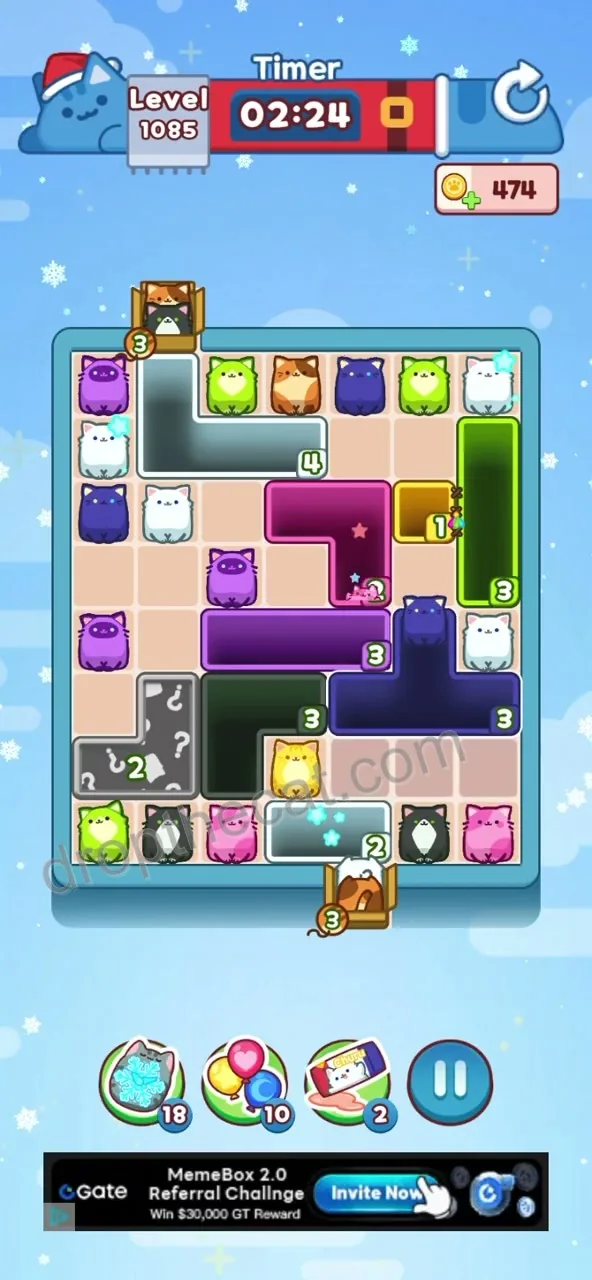 Drop The Cat Level 1085