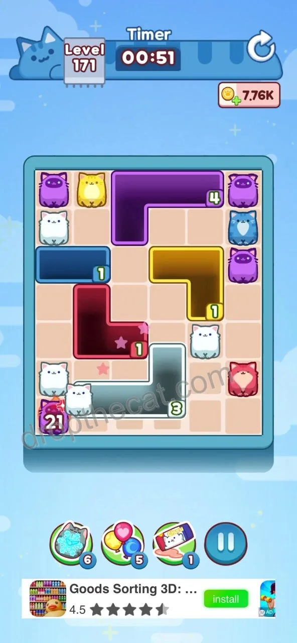 Drop The Cat Level 171 step 3