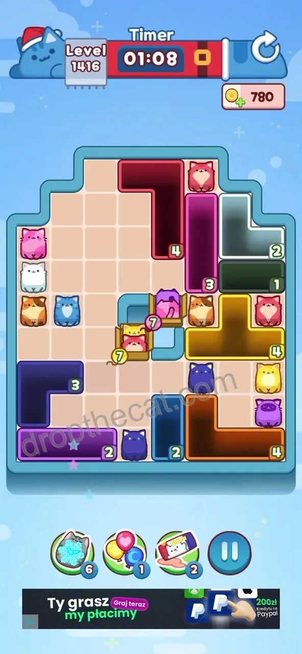 Drop The Cat Level 1416 step 2