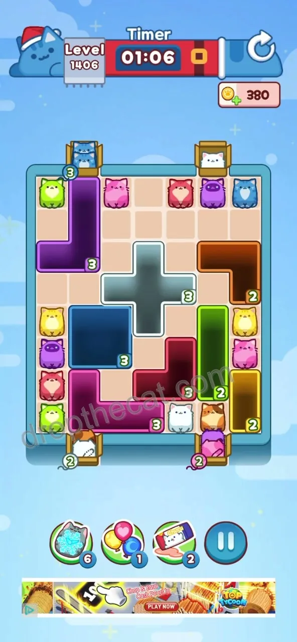Drop The Cat Level 1406 step 1