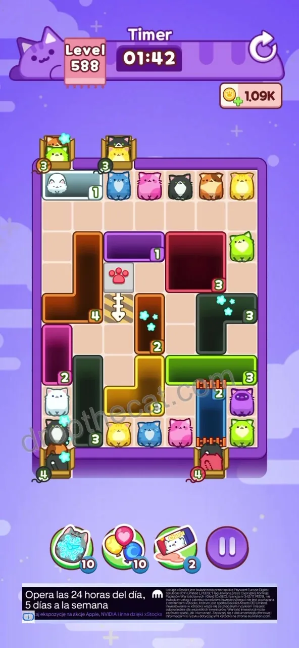 Drop The Cat Level 588 step 1