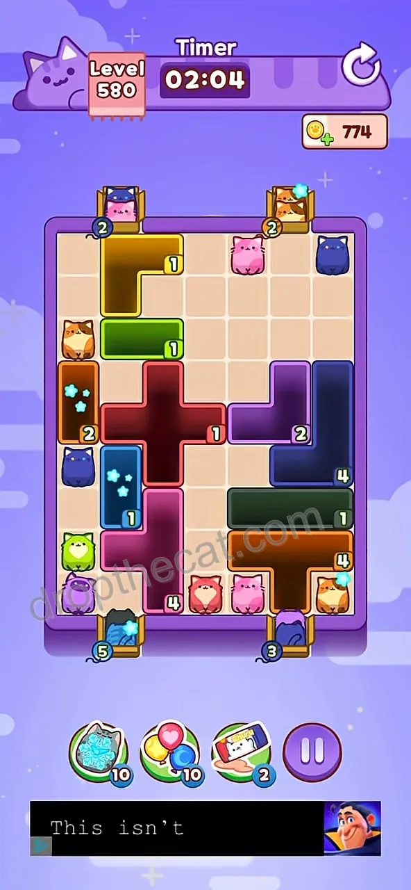 Drop The Cat Level 580 step 3