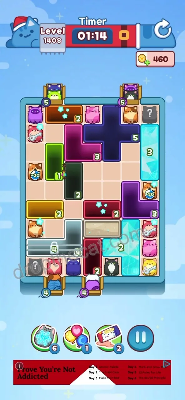 Drop The Cat Level 1408 step 1