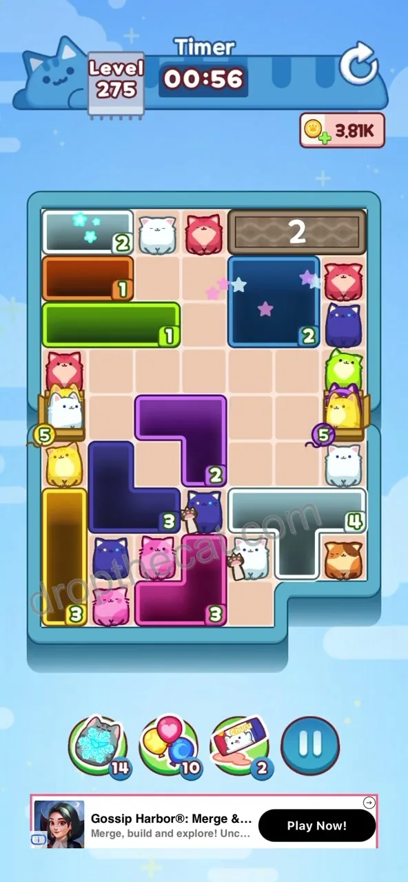 Drop The Cat Level 275 step 1