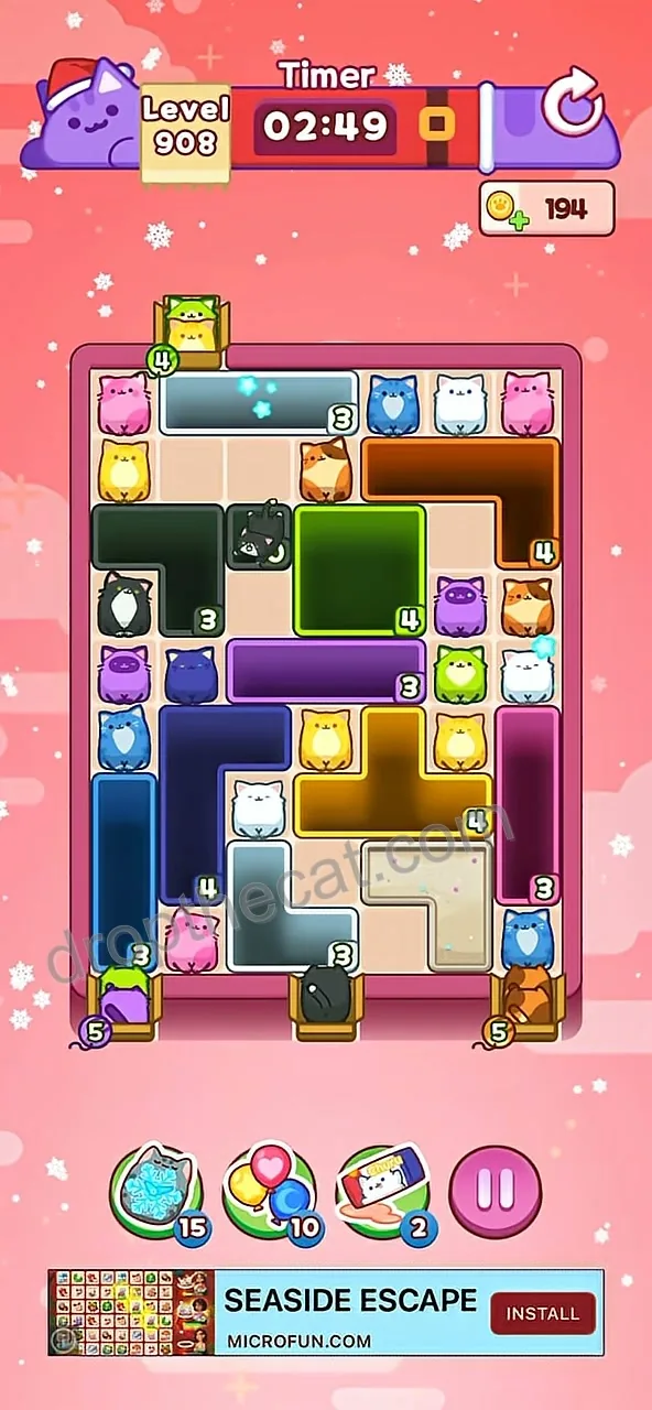 Drop The Cat Level 908