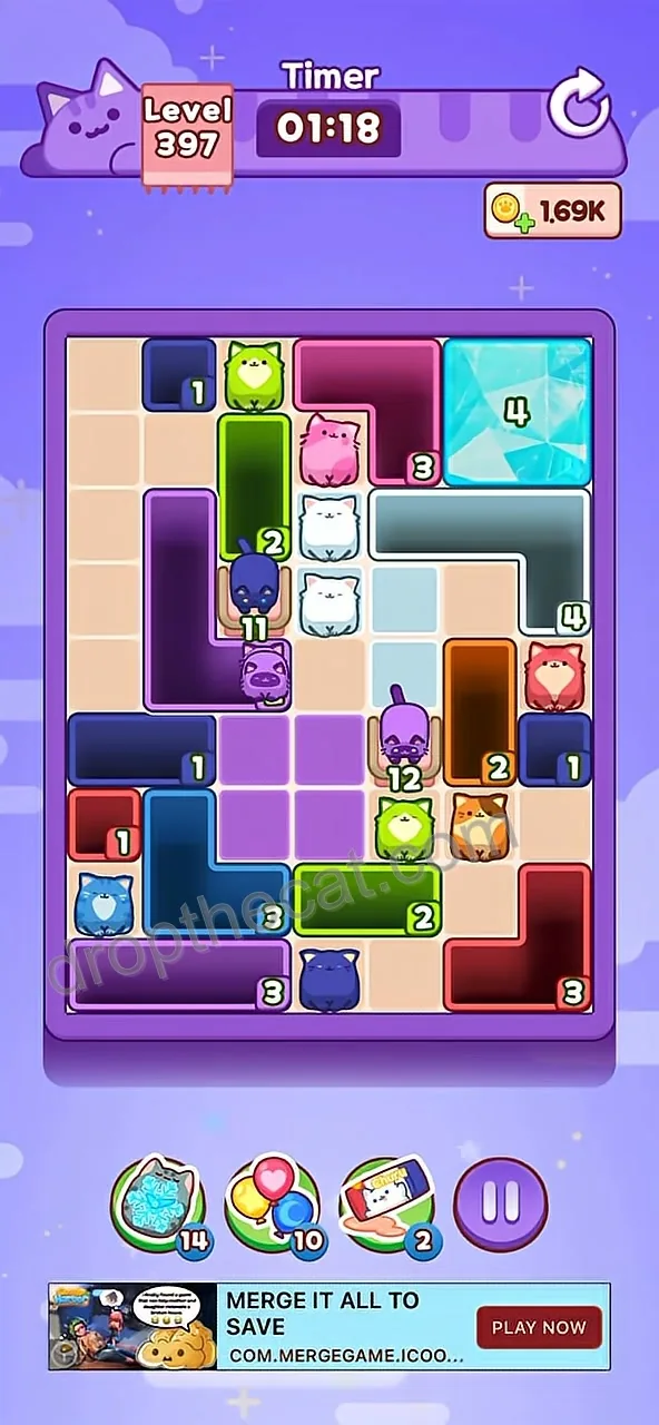 Drop The Cat Level 397 step 1