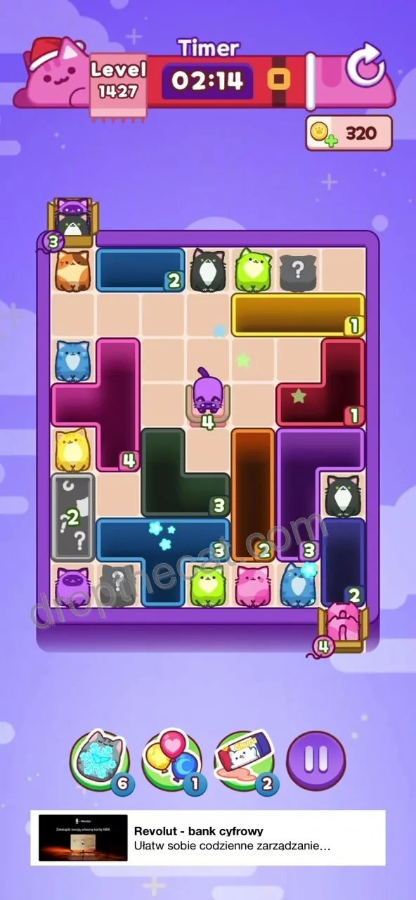 Drop The Cat Level 1427 step 1