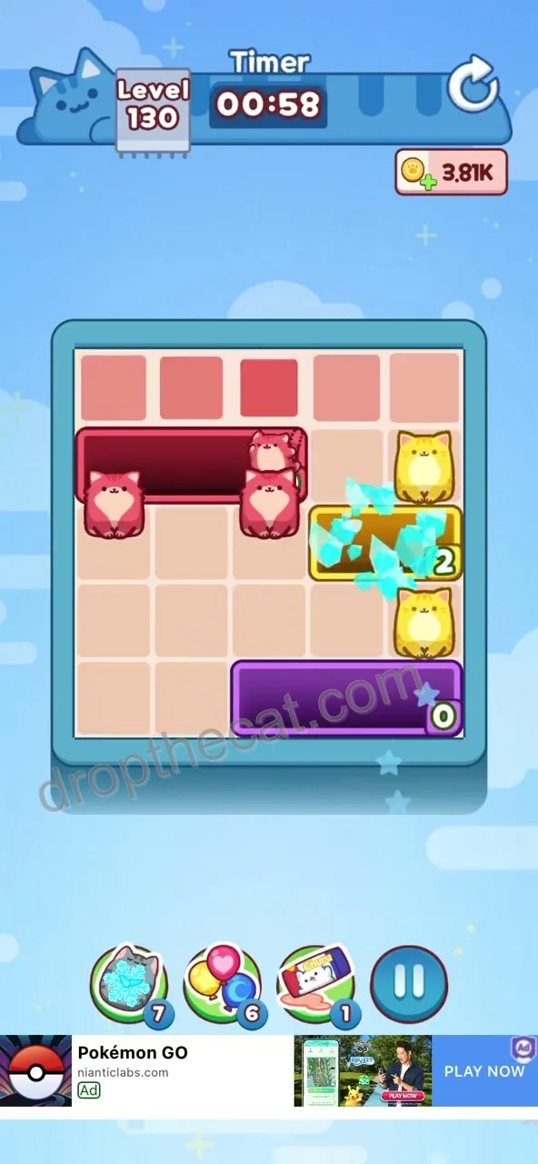 Drop The Cat Level 130 step 2