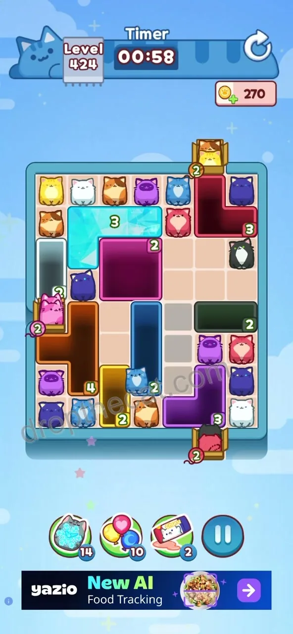 Drop The Cat Level 424 step 1