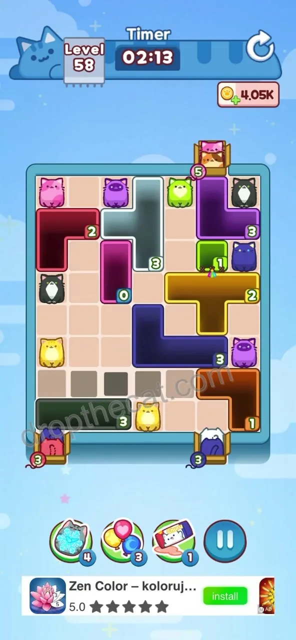 Drop The Cat Level 58 step 3