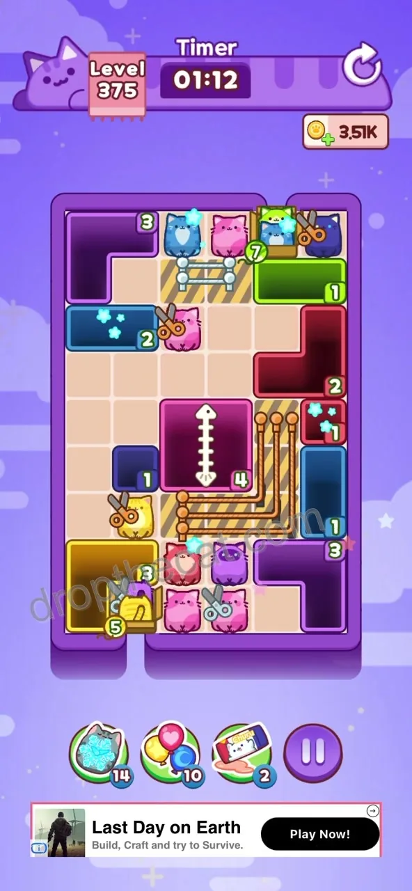 Drop The Cat Level 375 step 1