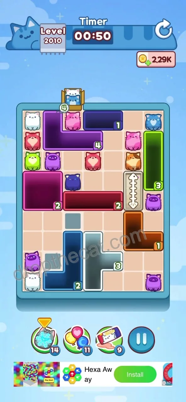 Drop The Cat Level 2010 step 2