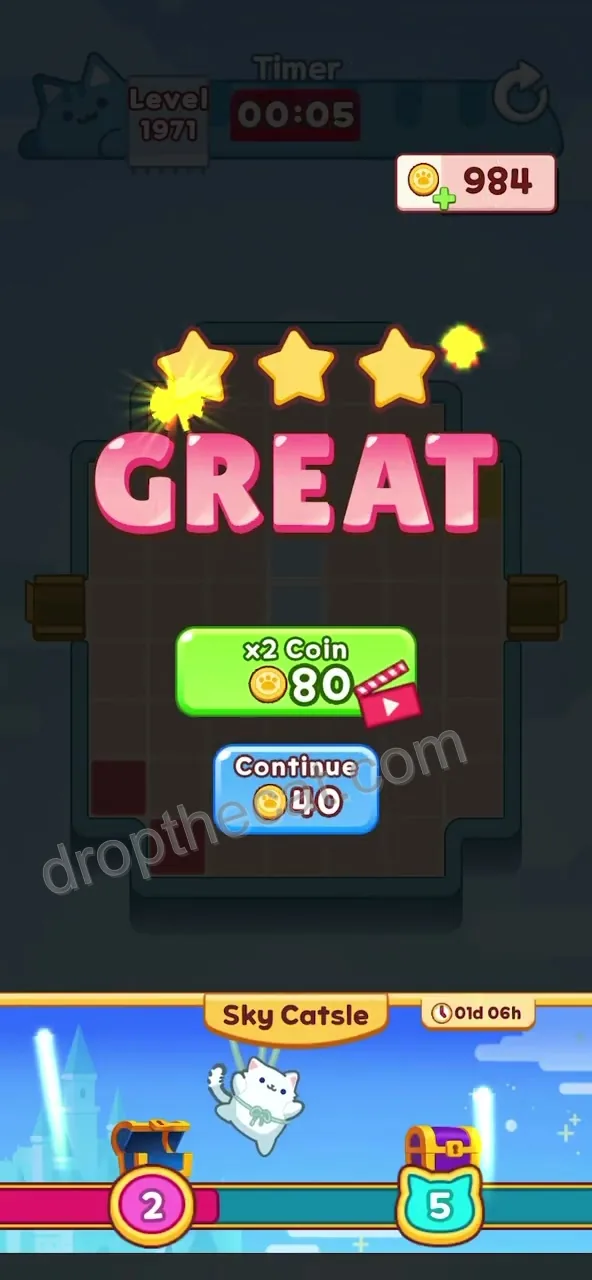 Drop The Cat Level 1971 step 2