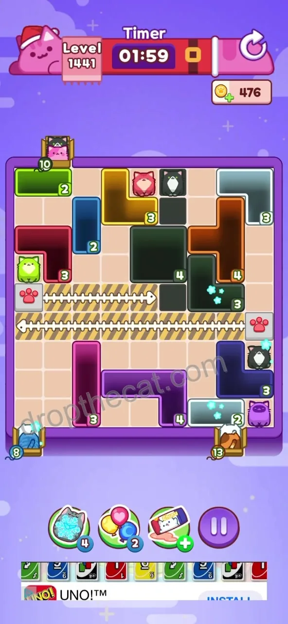 Drop The Cat Level 1441