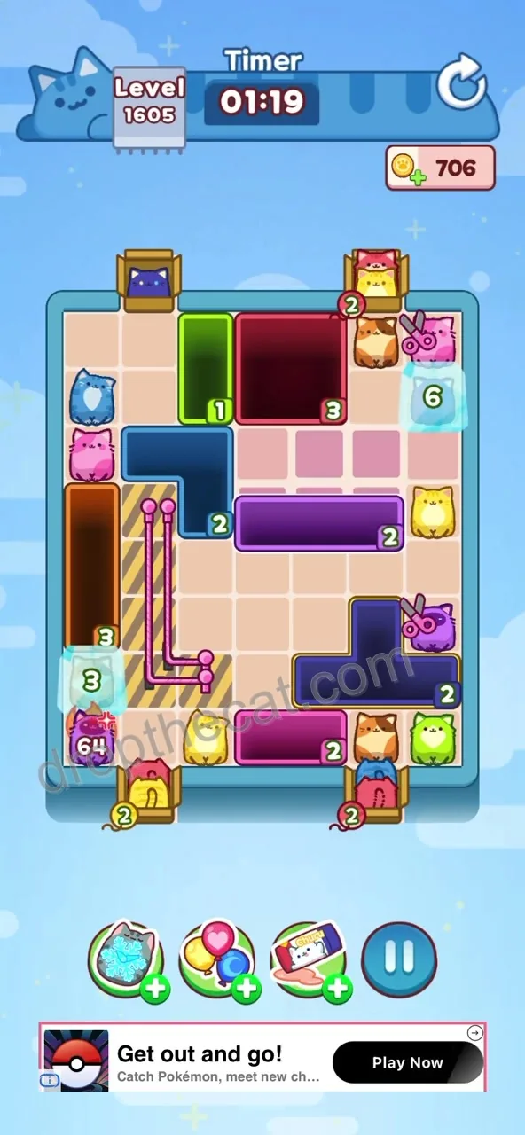 Drop The Cat Level 1605 step 1
