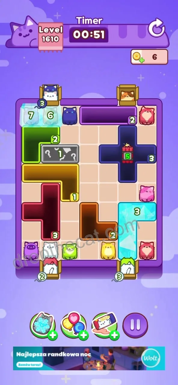 Drop The Cat Level 1610 step 1