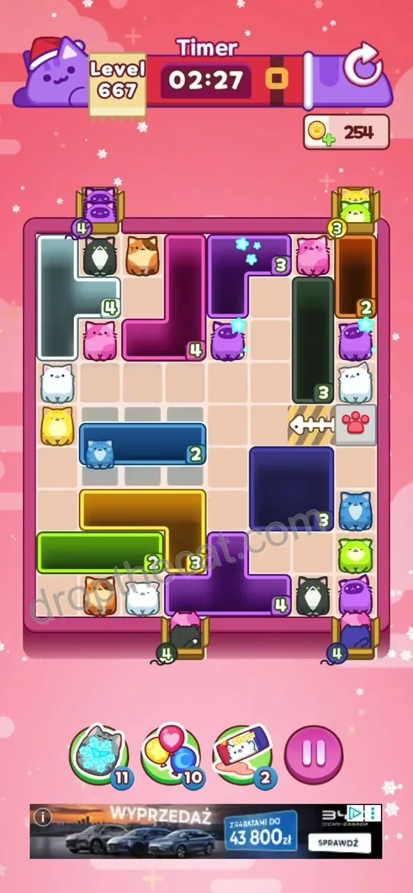 Drop The Cat Level 667 step 1