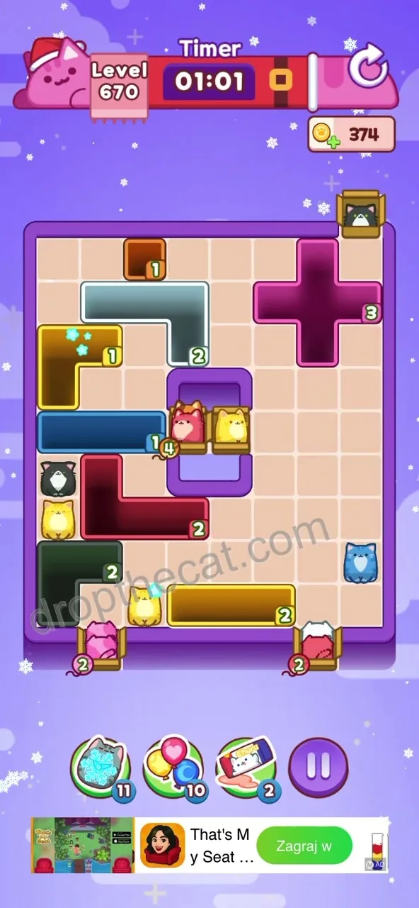 Drop The Cat Level 670 step 3