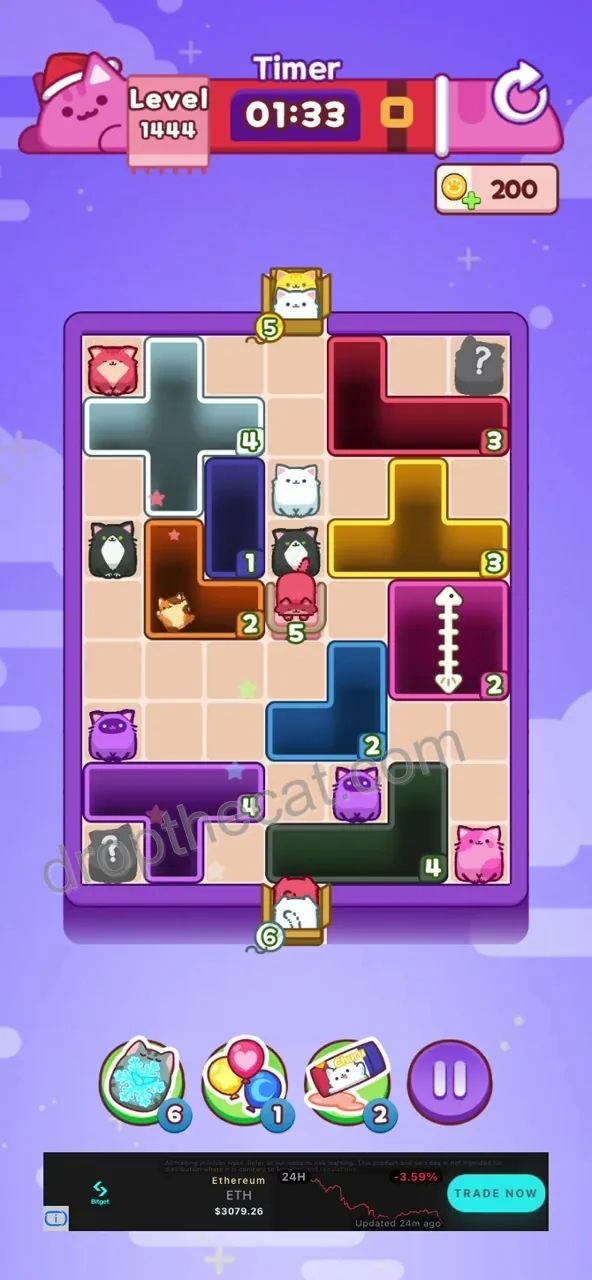 Drop The Cat Level 1444 step 2