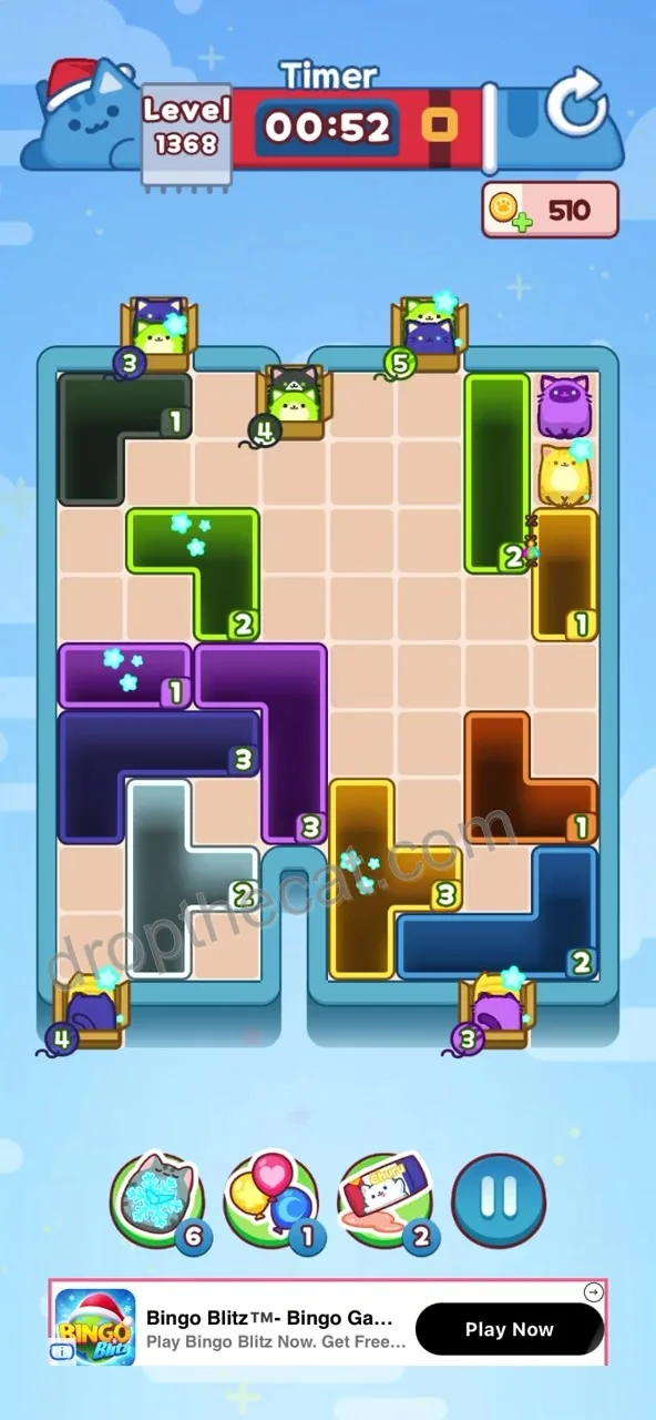 Drop The Cat Level 1368 step 3