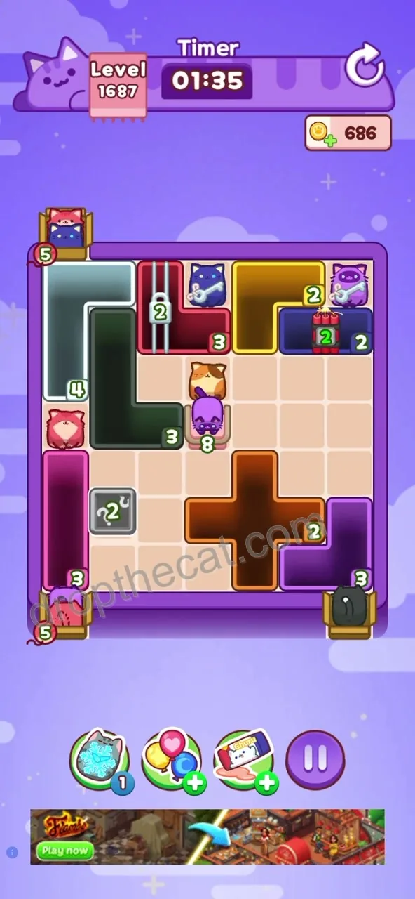 Drop The Cat Level 1687 step 3