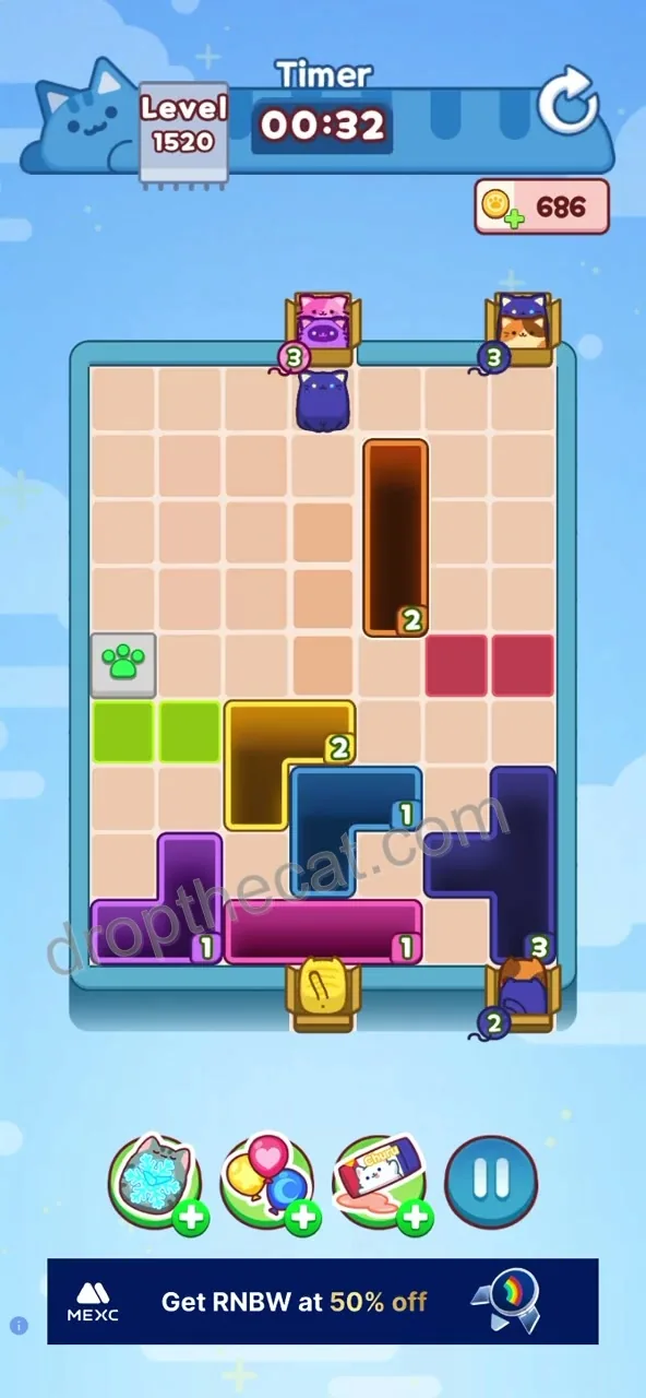 Drop The Cat Level 1520 step 3