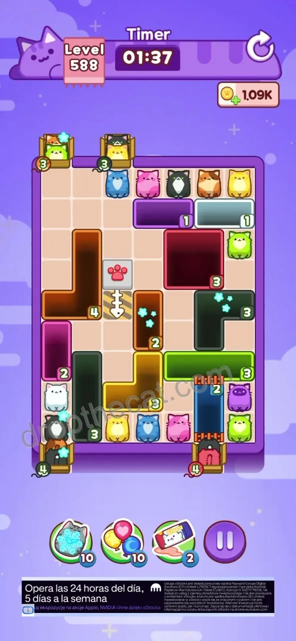 Drop The Cat Level 588 step 2