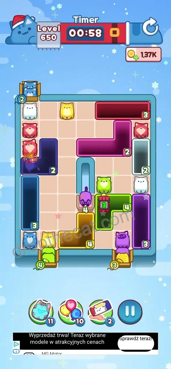 Drop The Cat Level 650 step 1
