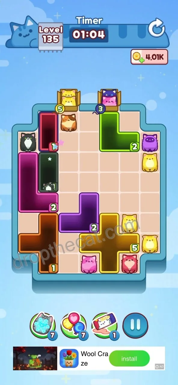 Drop The Cat Level 135 step 3