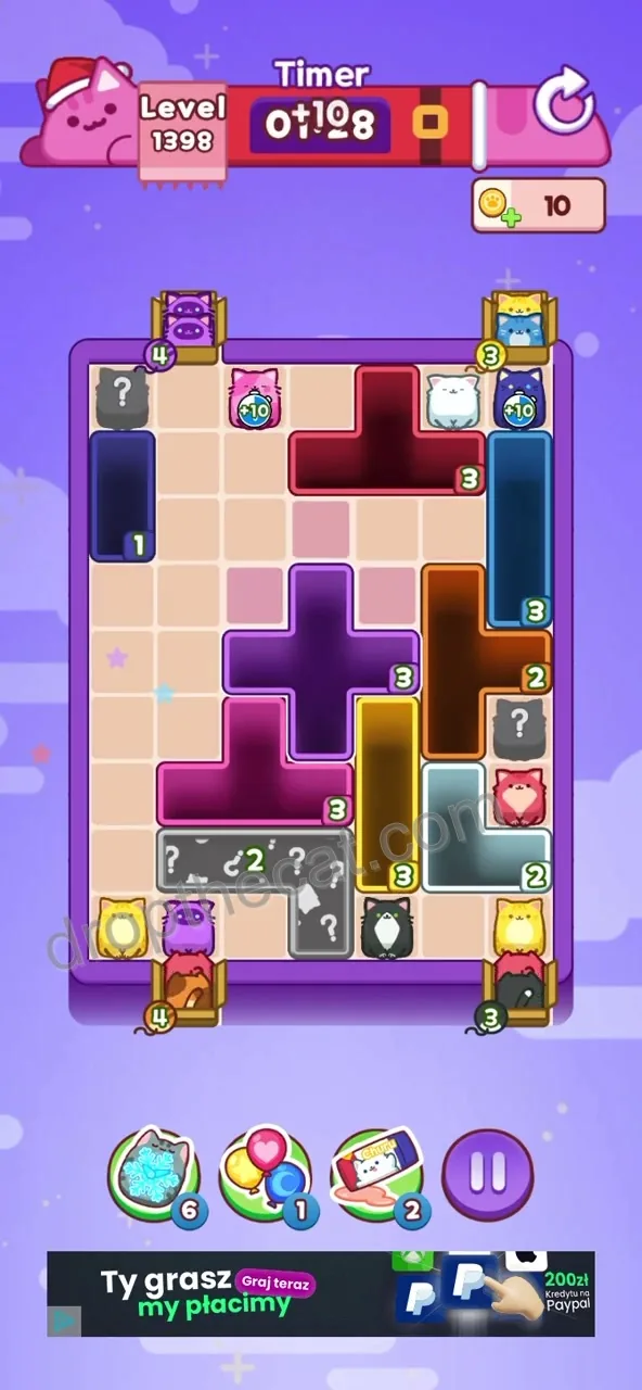 Drop The Cat Level 1398 step 3