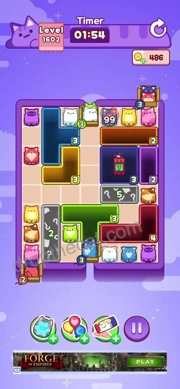 Drop The Cat Level 1602 step 1