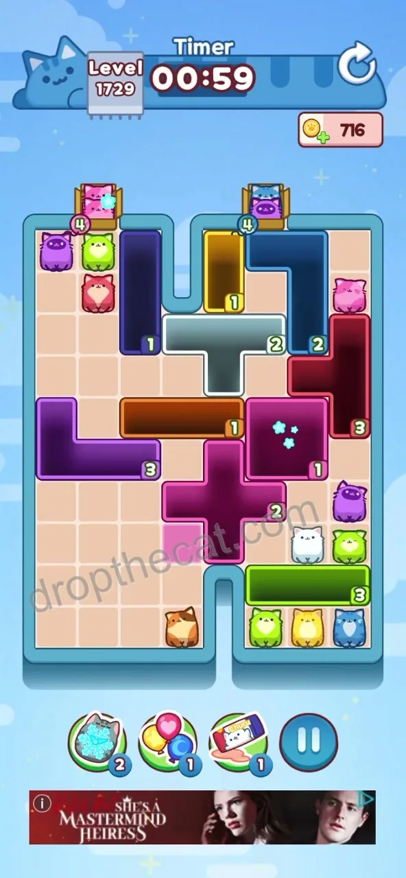 Drop The Cat Level 1729 step 2