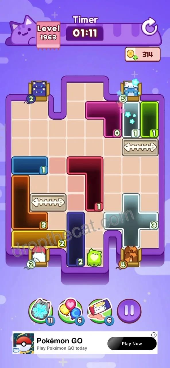 Drop The Cat Level 1963 step 2