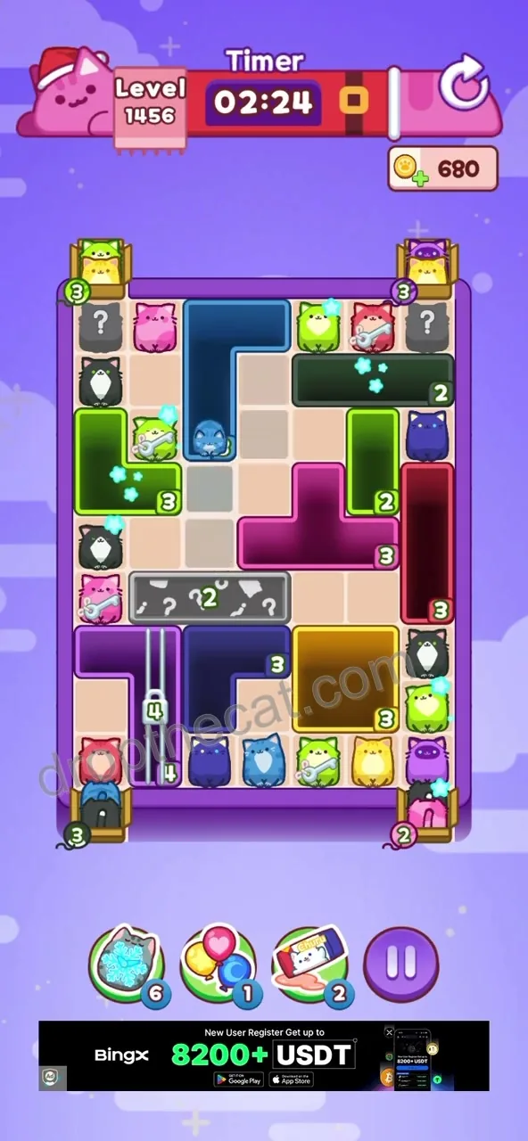 Drop The Cat Level 1456 step 1