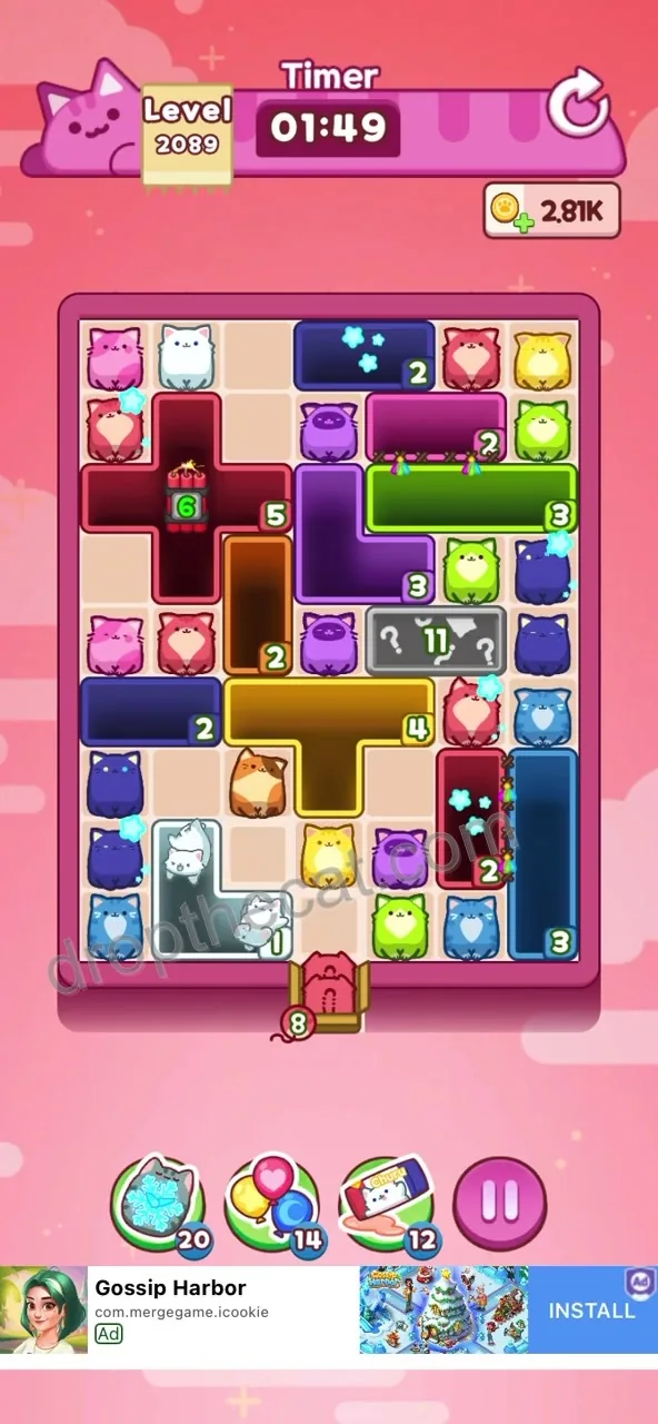Drop The Cat Level 2089