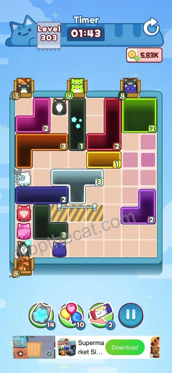 Drop The Cat Level 303 step 2