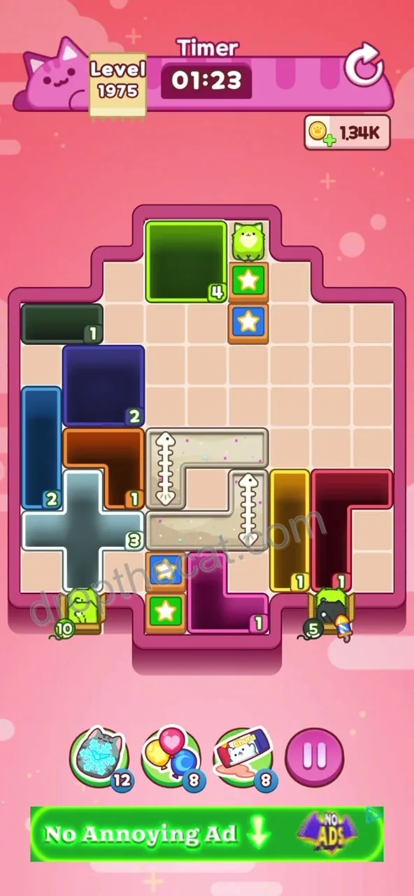 Drop The Cat Level 1975 step 3