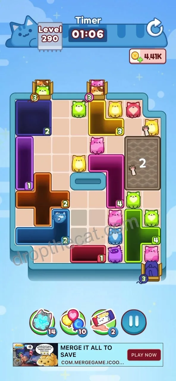 Drop The Cat Level 290 step 1