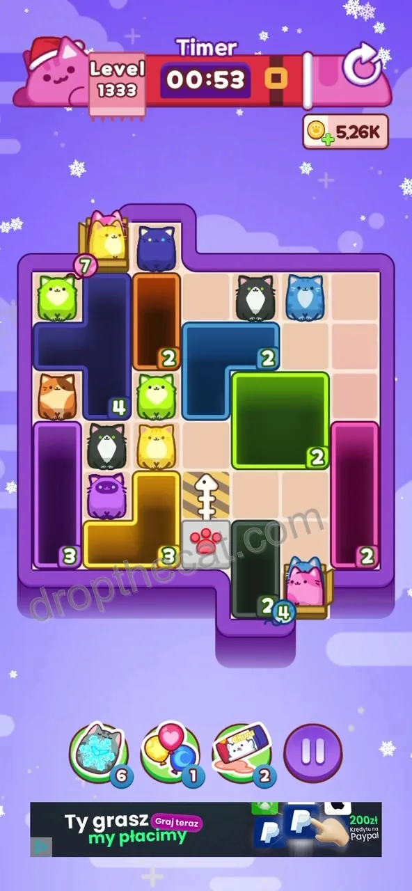Drop The Cat Level 1333 step 2