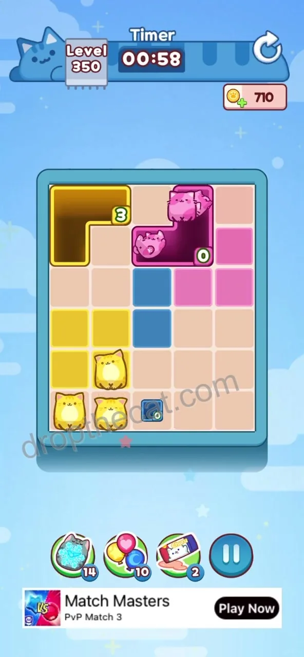 Drop The Cat Level 350 step 2