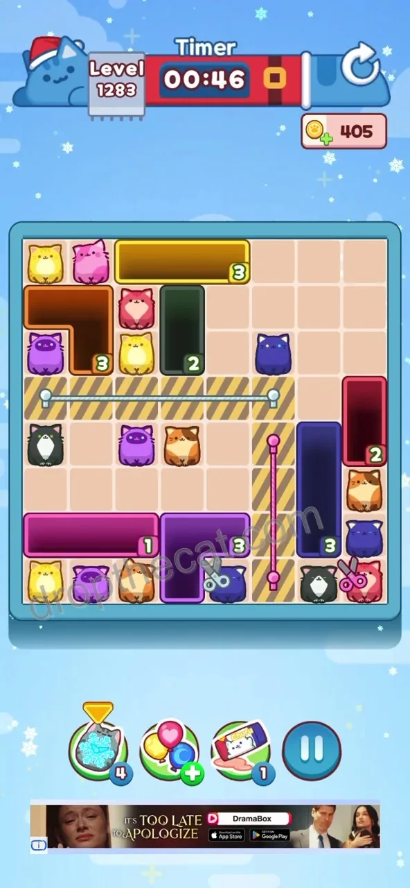 Drop The Cat Level 1283 step 1
