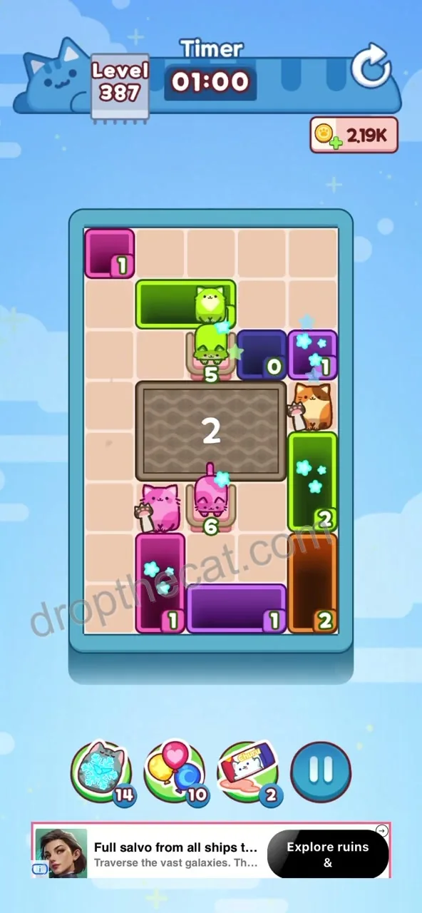 Drop The Cat Level 387 step 2