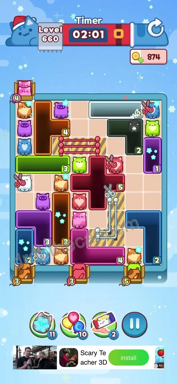 Drop The Cat Level 660 step 1