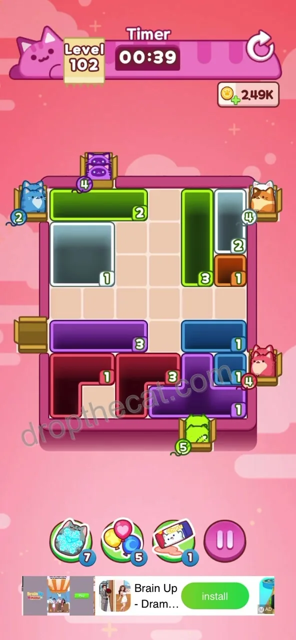 Drop The Cat Level 102 step 3