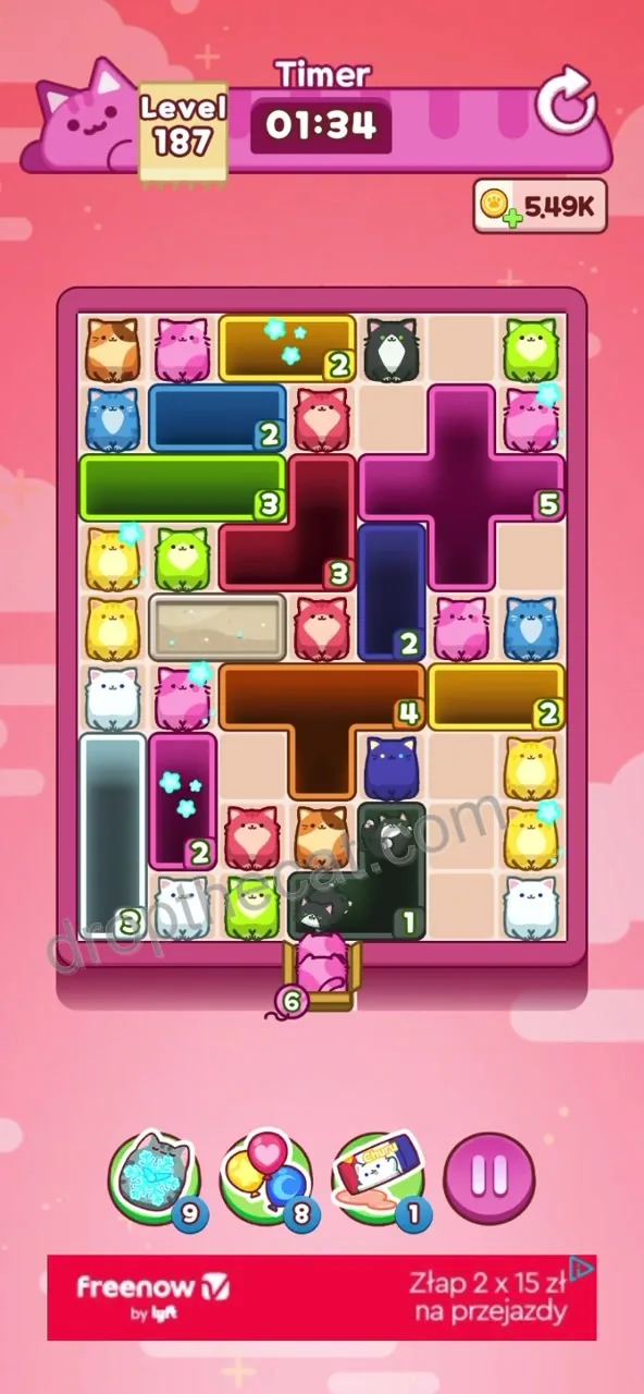 Drop The Cat Level 187 step 1
