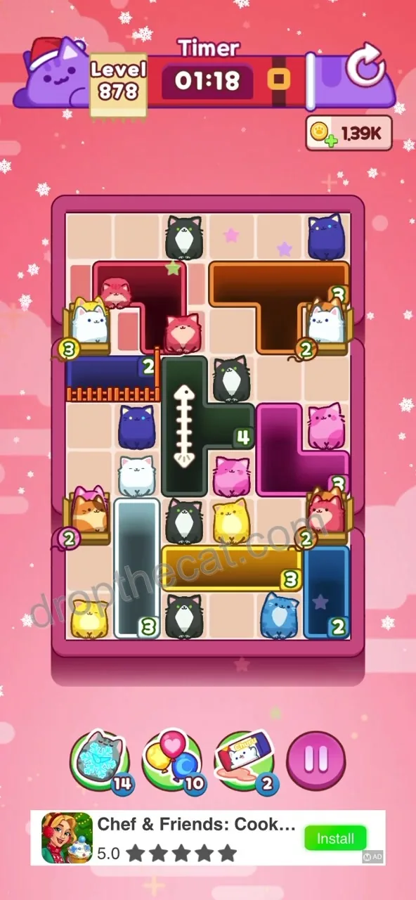 Drop The Cat Level 878 step 1