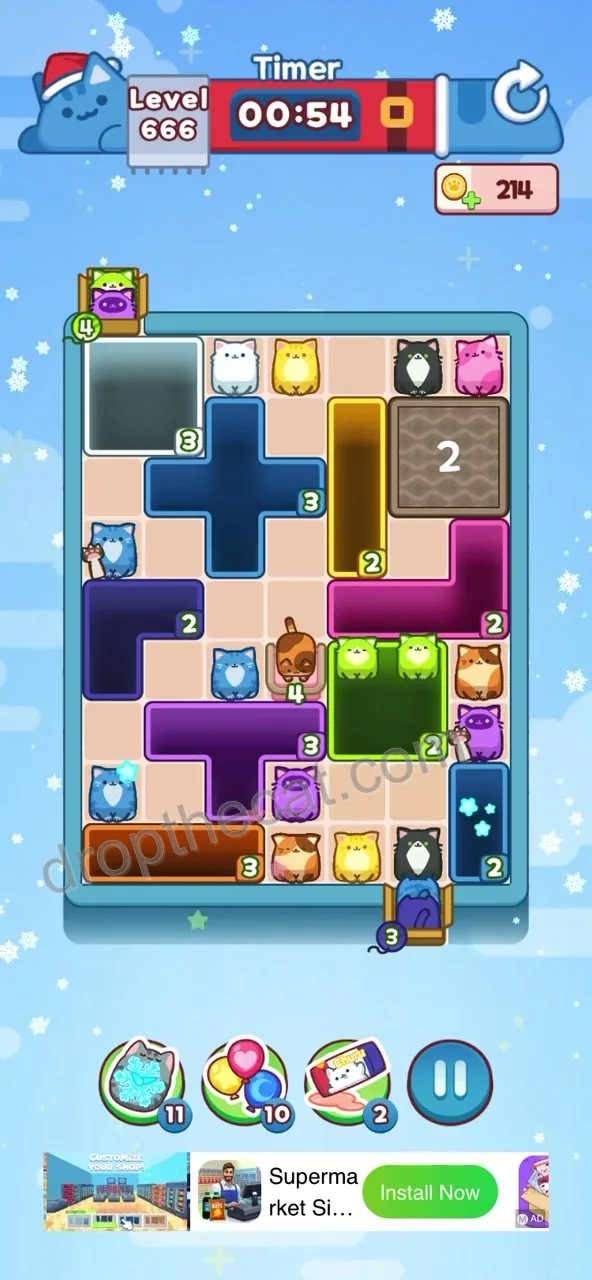 Drop The Cat Level 666 step 1