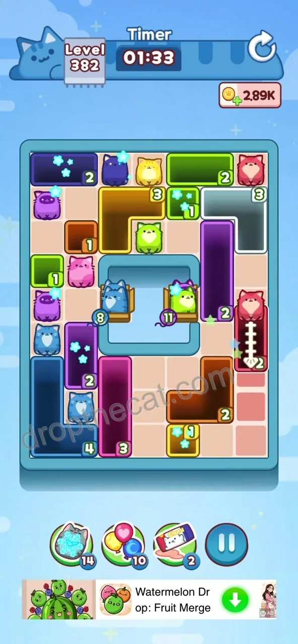 Drop The Cat Level 382 step 1