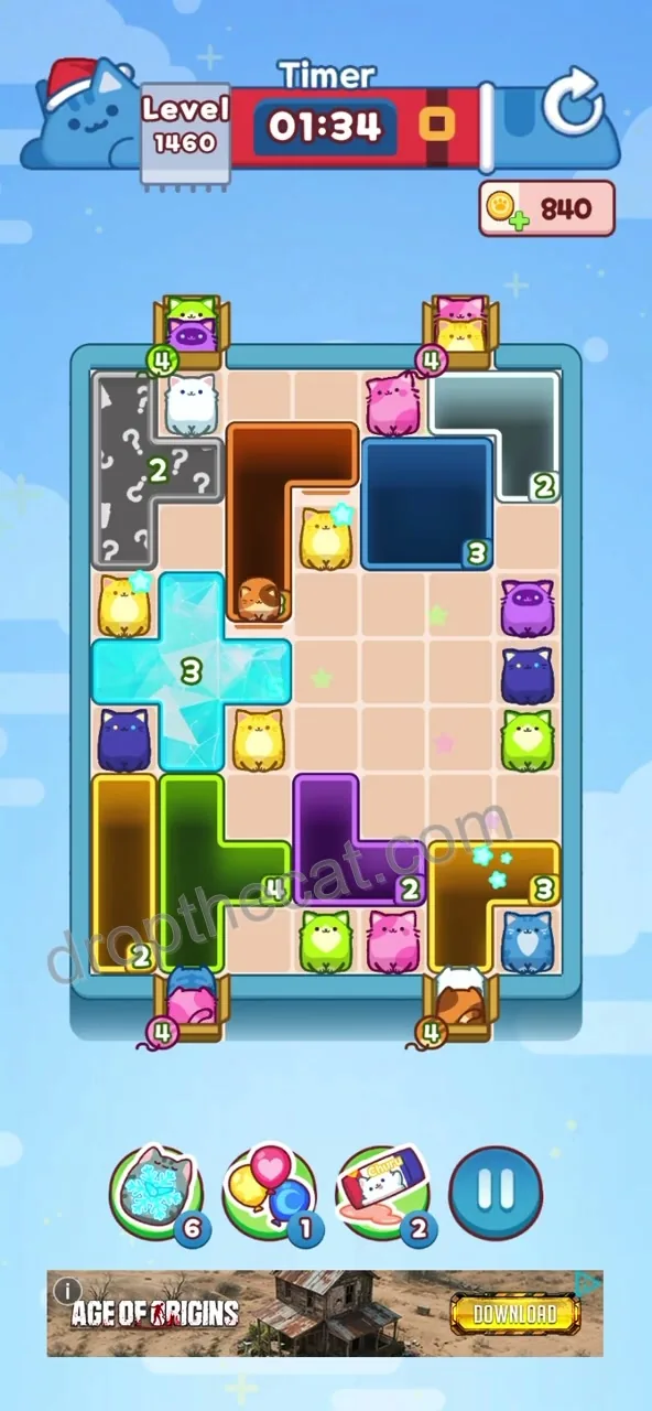 Drop The Cat Level 1460 step 1