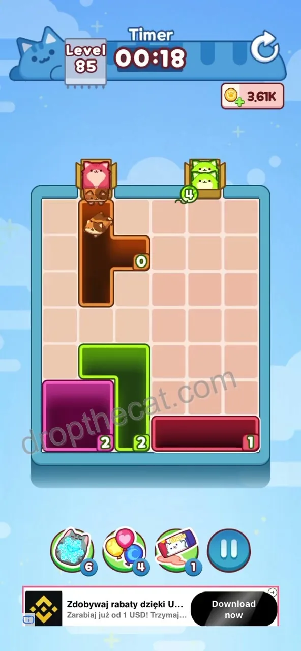 Drop The Cat Level 85 step 4